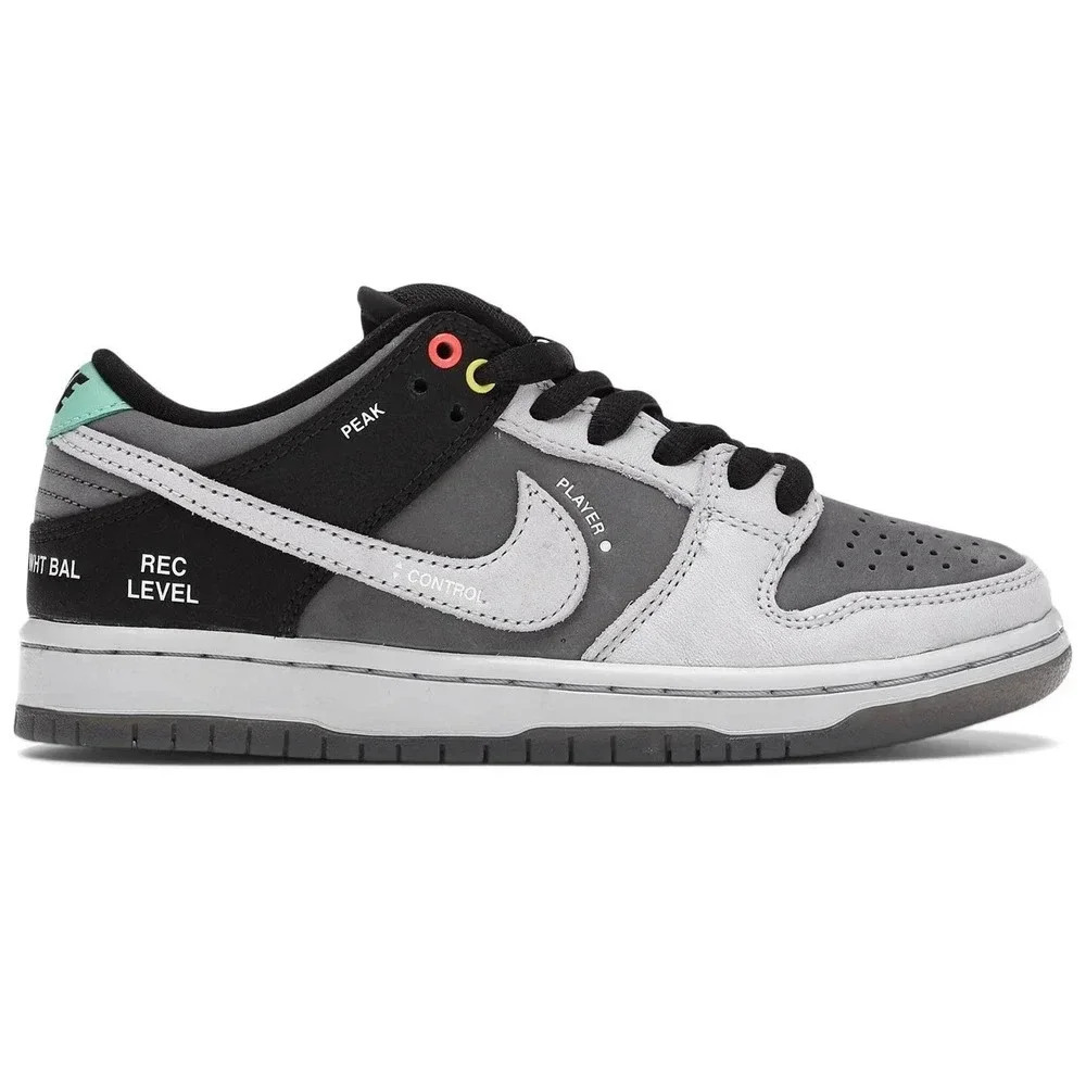 Nike Mens SB Dunk Low Pro ISO Camcorder Sneakers Gray/White Size 9.5 CV1659-001 - Picture 1 of 8